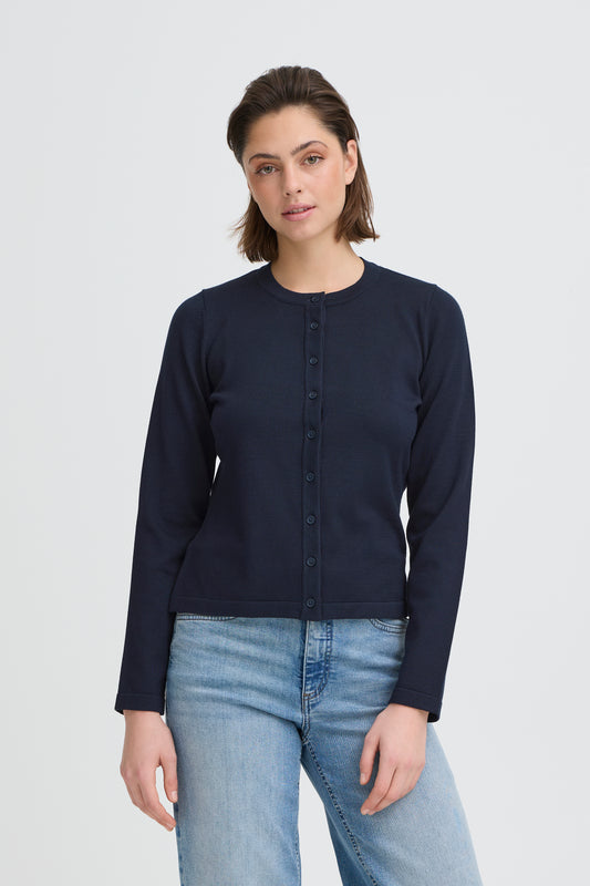 IC Luls O-neck Cardigan - marine