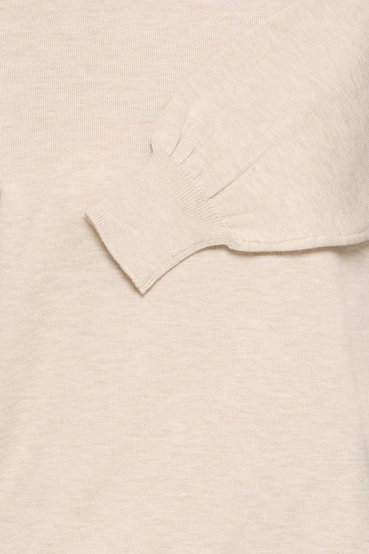 IC LULS BOAT NECK STRIK BLUSE - Oatmeal råhvid melange