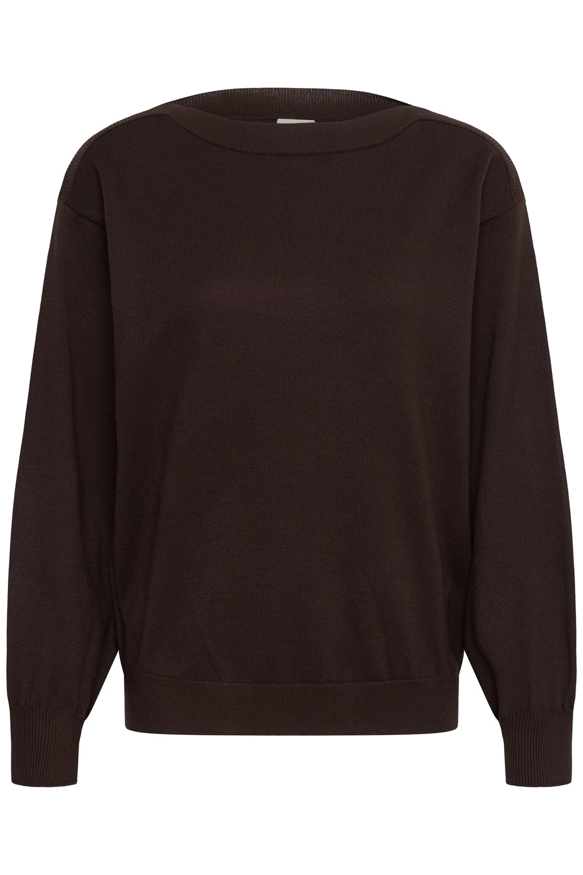 IC LULS BOAT NECK STRIK BLUSE - Chocolate