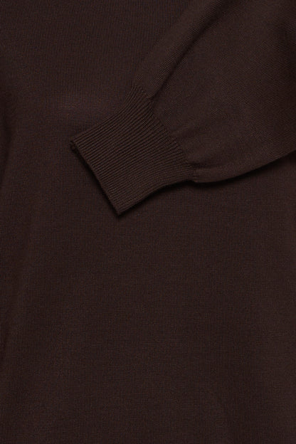IC LULS BOAT NECK STRIK BLUSE - Chocolate