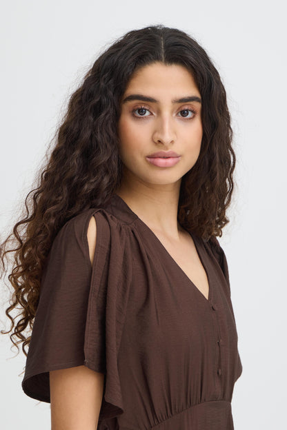 IC ANIVA Dress - coffee brown