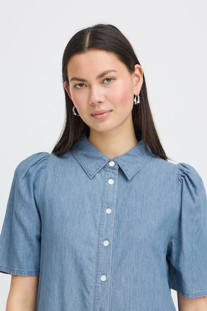 IC Hancey Dress - washed blue denim