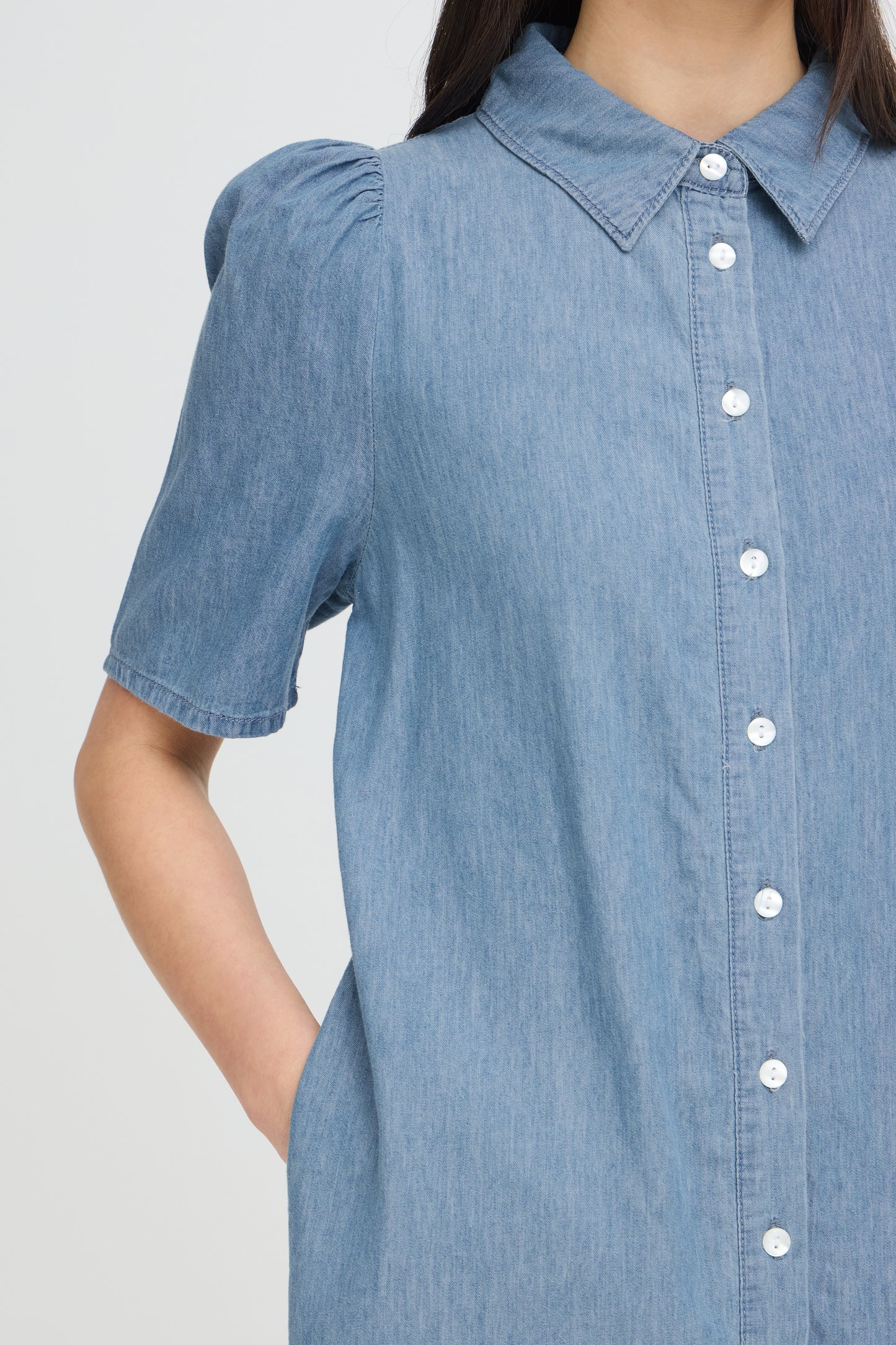 IC Hancey Dress - washed blue denim