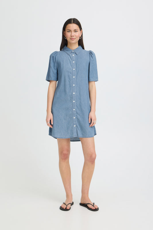 IC Hancey Dress - washed blue denim