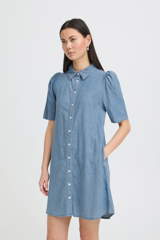 IC Hancey Dress - washed blue denim