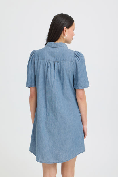 IC Hancey Dress - washed blue denim