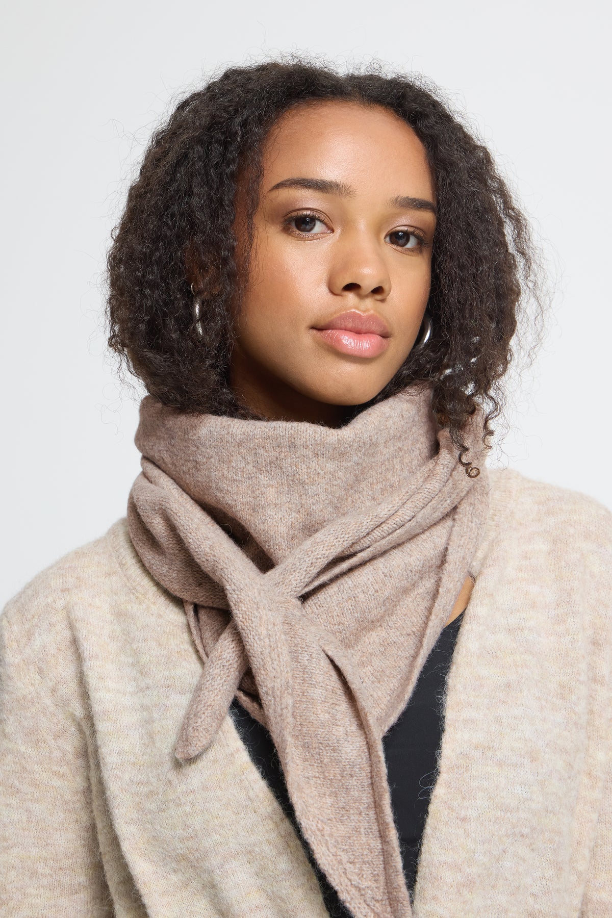 IC GRY SCARF - Oatmeal Melange beige