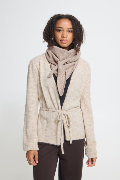 IC GRY SCARF - Oatmeal Melange beige