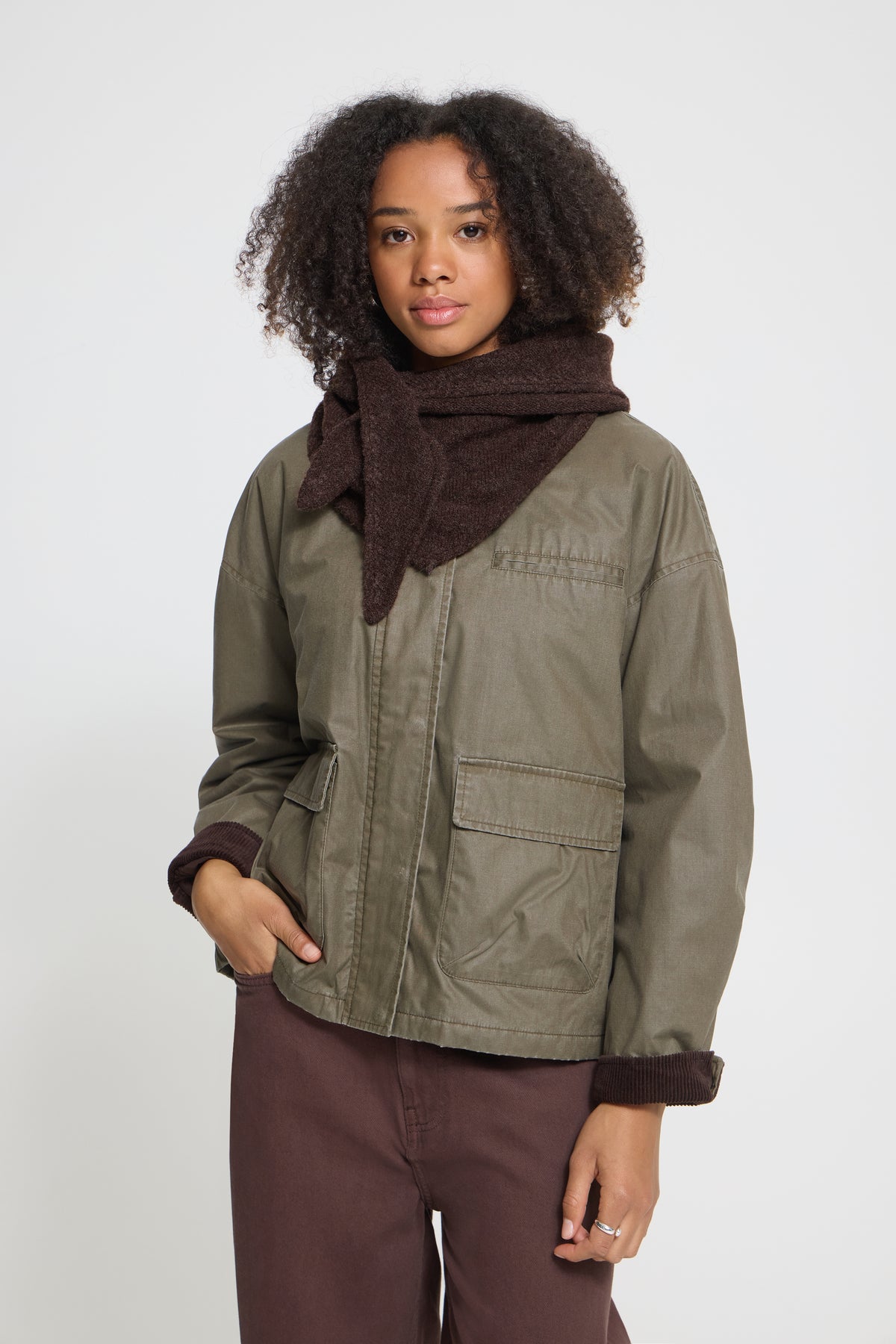 IC GRY SCARF - Coffee brun