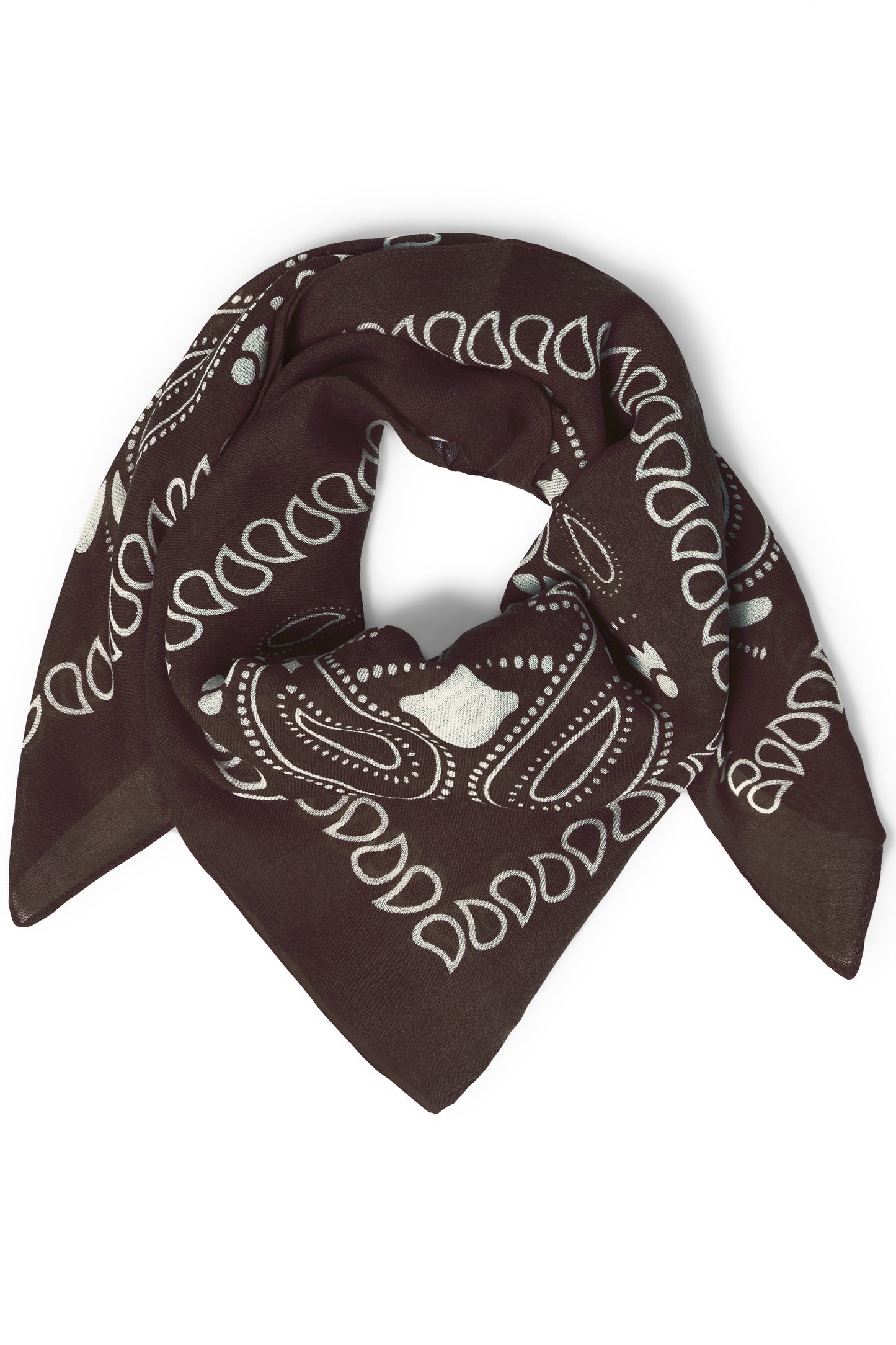 IC MARY Scarf - brun m/mønster