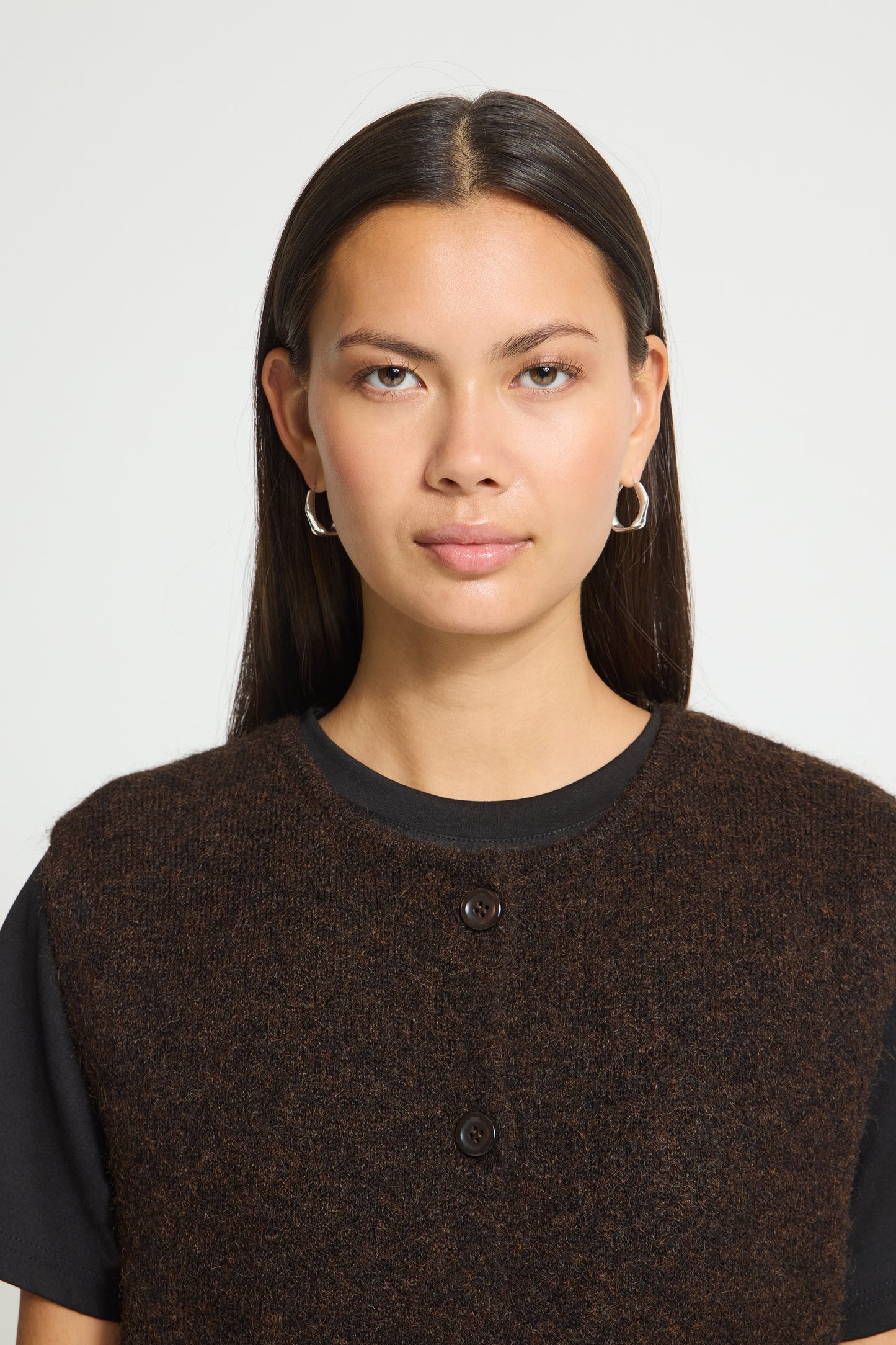 IC PANORA Strik vest - Coffee Bean brun