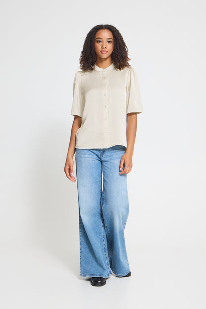 IC Letta thin shirt - skjortebluse - creme birch