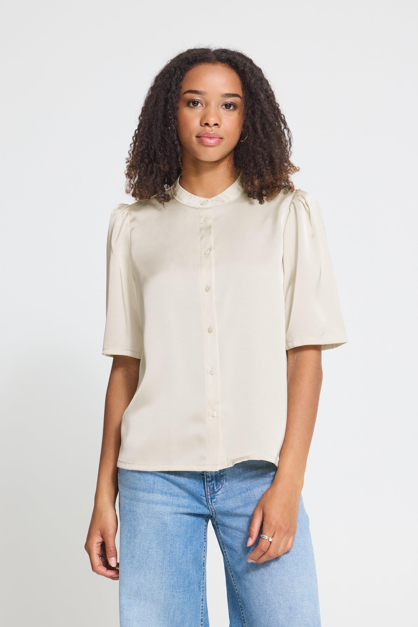 IC Letta thin shirt - skjortebluse - creme birch