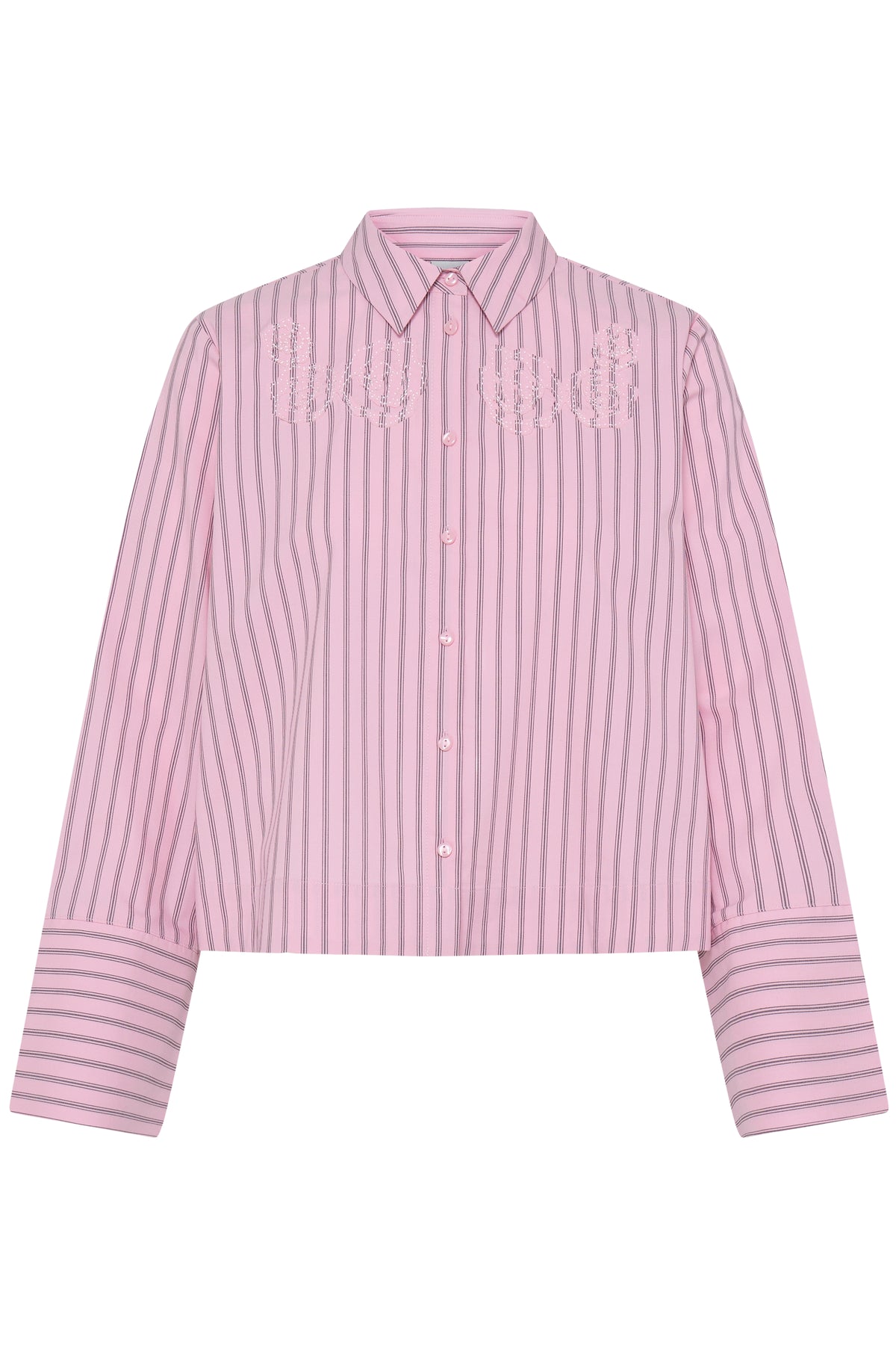 IC JOYA SHIRT - Pink/fudge strib