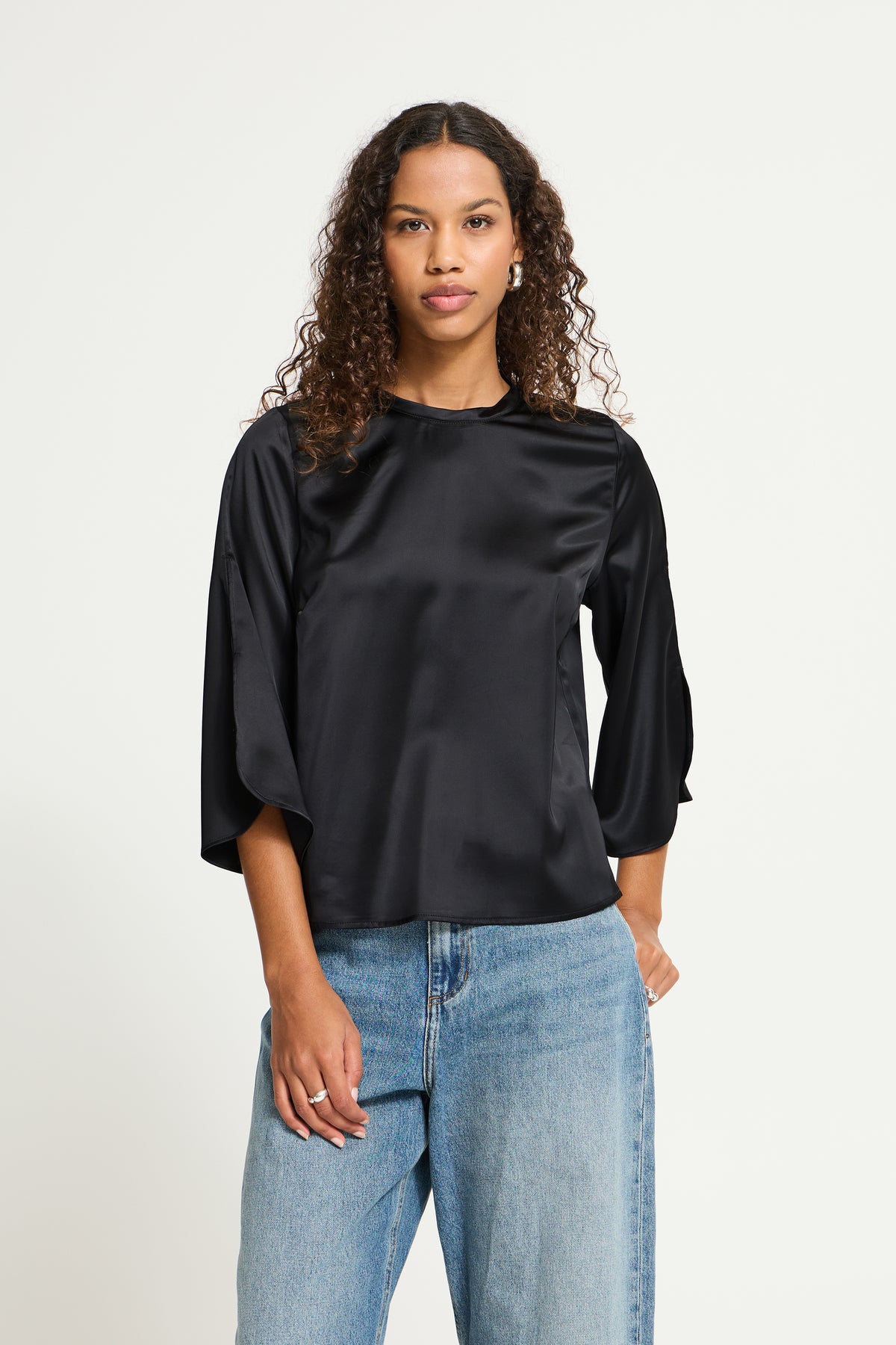 IC RUTH MS BLOUSE - BLACK M/SLIDS I ÆRME