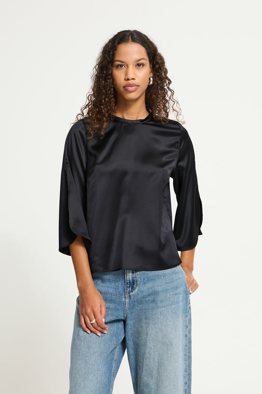 IC RUTH MS BLOUSE - BLACK M/SLIDS I ÆRME