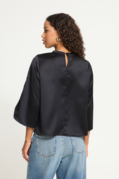 IC RUTH MS BLOUSE - BLACK M/SLIDS I ÆRME
