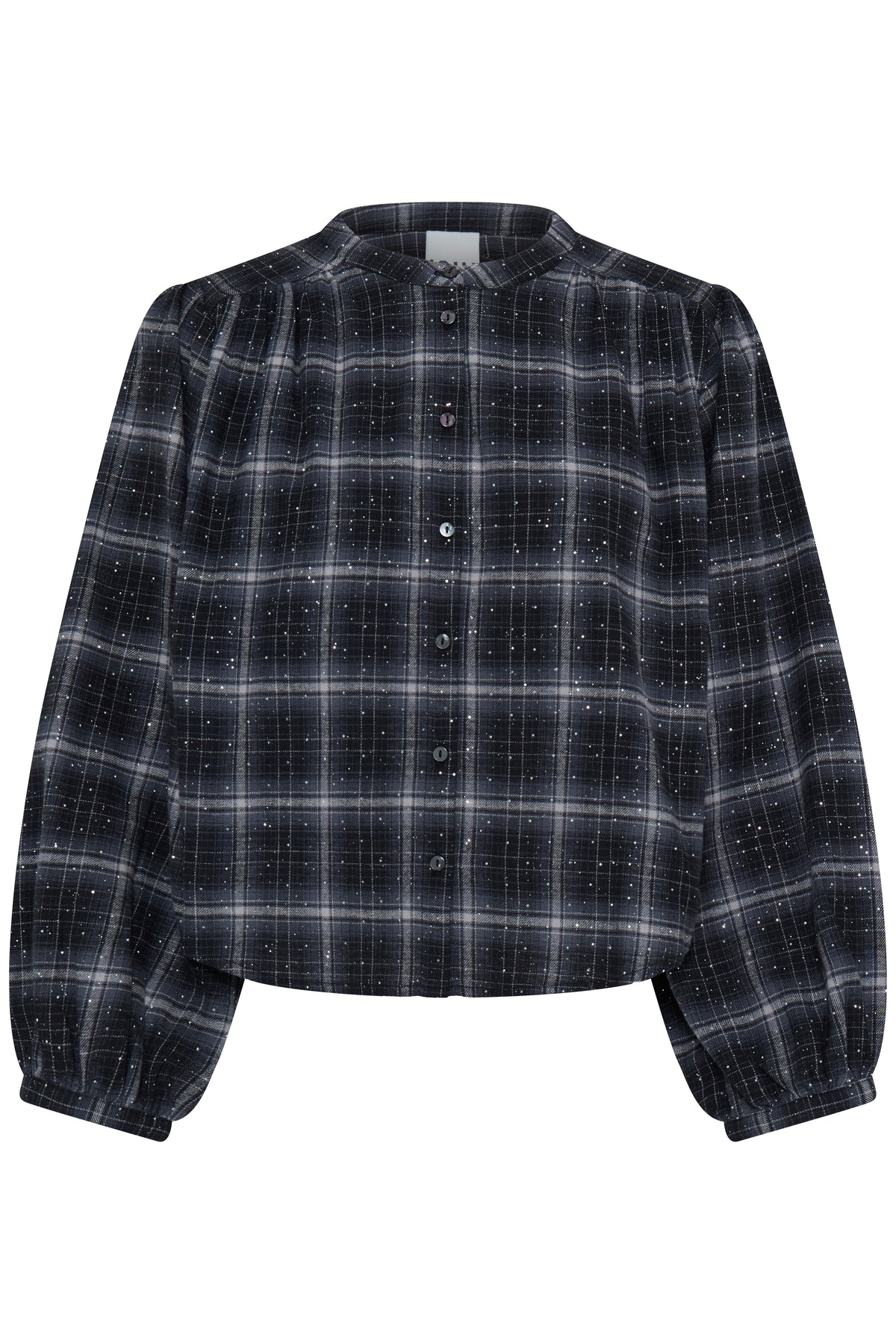 IC LALANA SHIRT - BLACK GREY M/SIMILI STEN