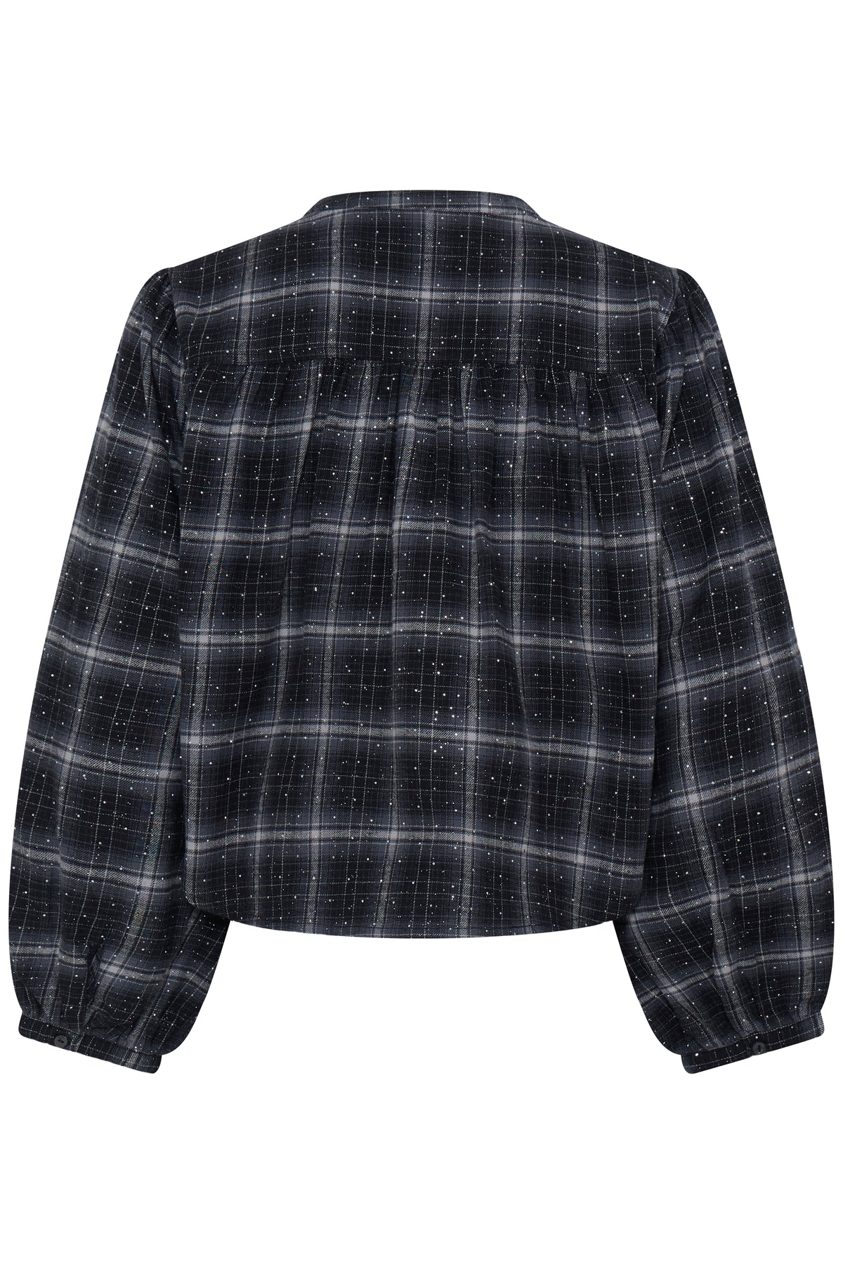 IC LALANA SHIRT - BLACK GREY M/SIMILI STEN