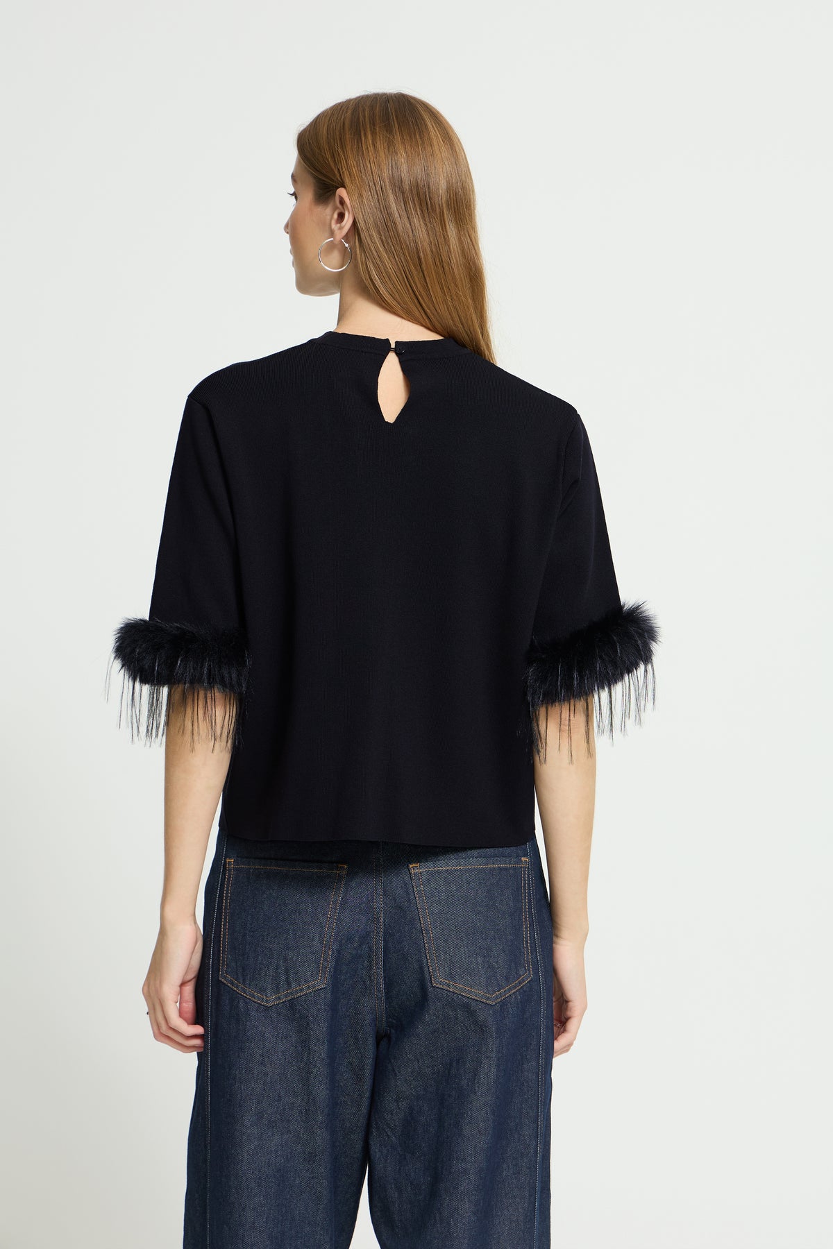 IC DALISE SS - STRIK BLUSE M/FRYNSER