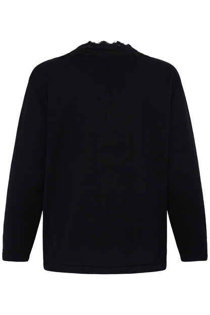 IC LULS LACE LONG SHIRT - BLACK