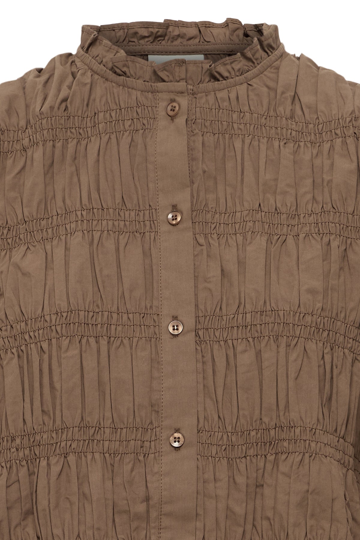 IC NOBIA LS SKJORTE BLUSE M/FINE DETALJER - CARAFE BRUN