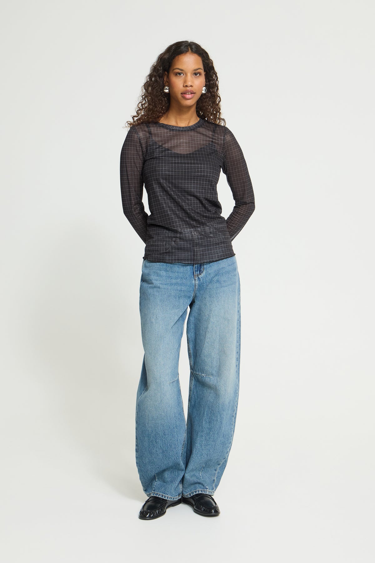 IC NICOLINA MESH BLUSE - ternet