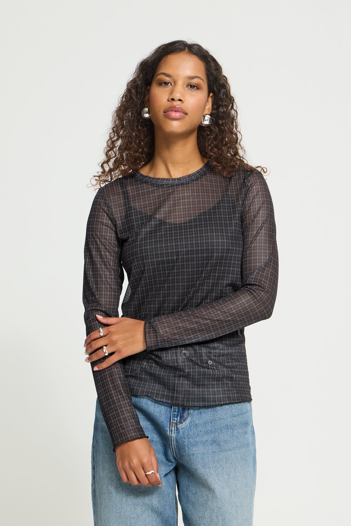 IC NICOLINA MESH BLUSE - ternet