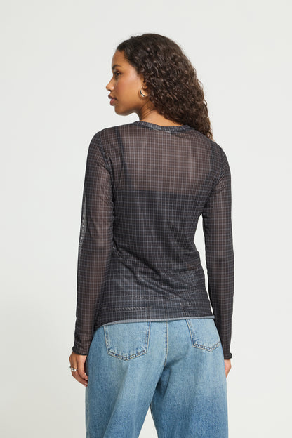 IC NICOLINA MESH BLUSE - ternet