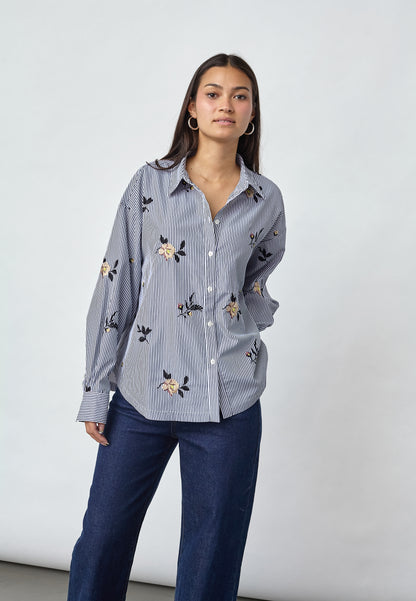 SP ENOLA-Shirt - navy stripes m/broderi