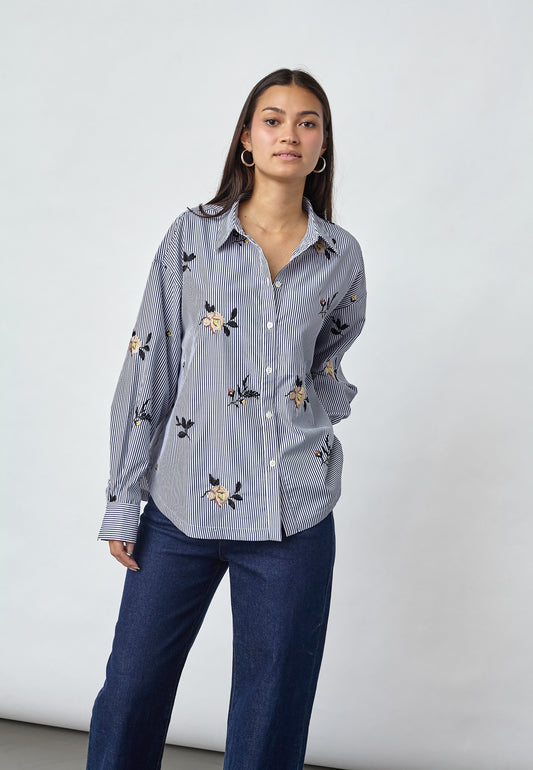 SP ENOLA-Shirt - navy stripes m/broderi