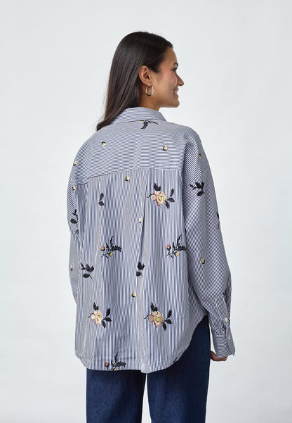 SP ENOLA-Shirt - navy stripes m/broderi