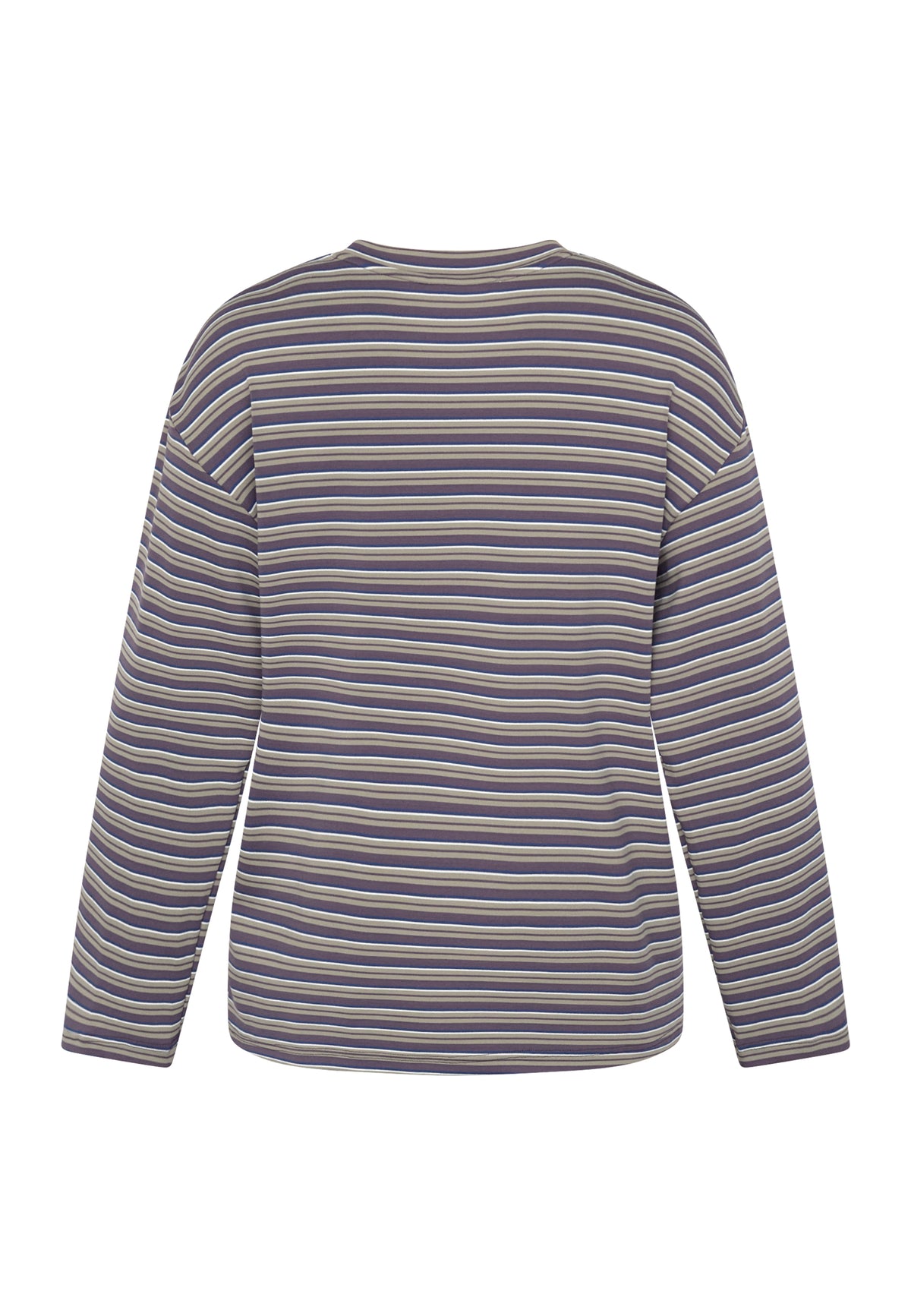 SP ESTHER-LS1 BLOUSE - berry/khaki stripes