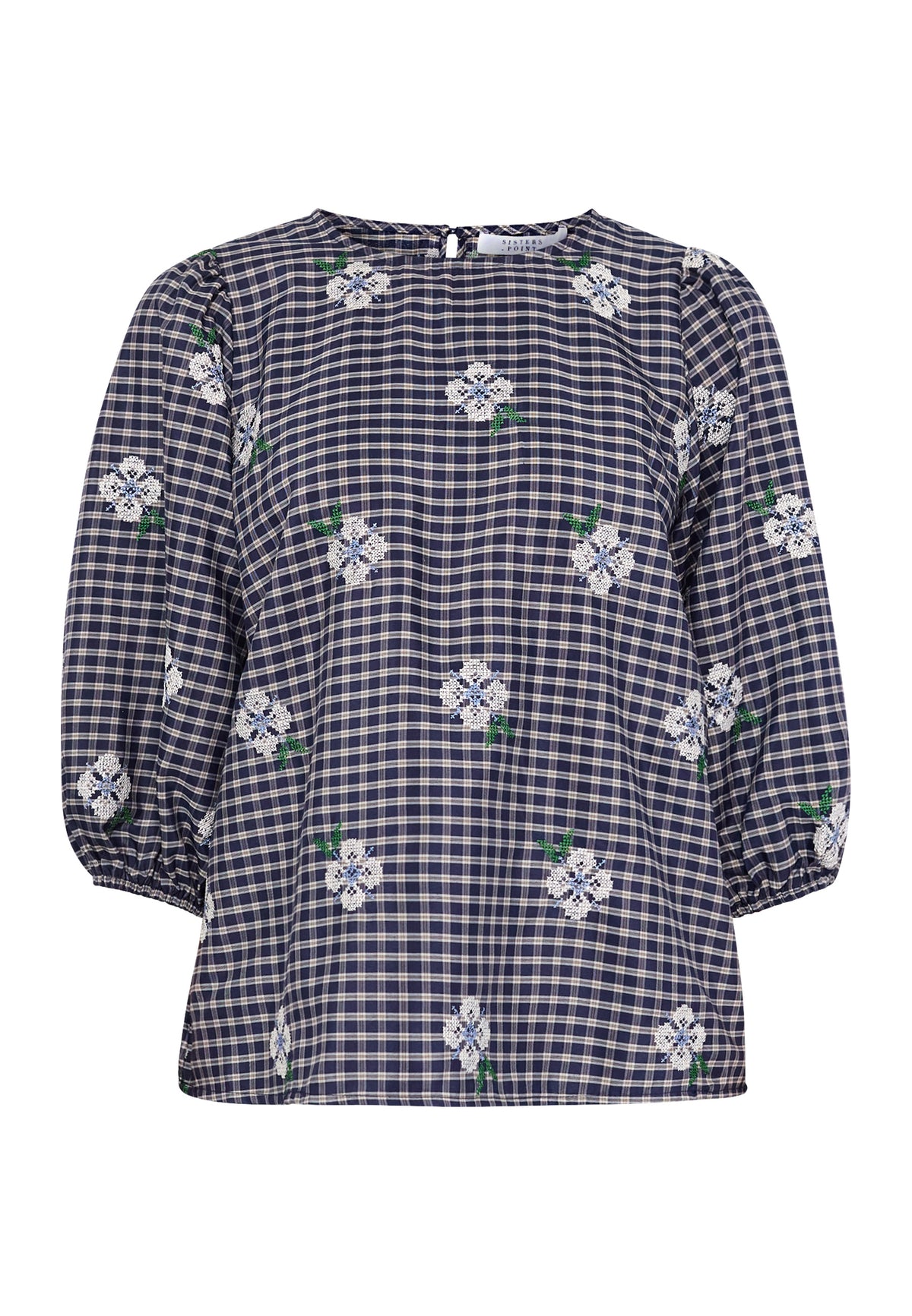 SP GEVA-MS BLOUSE - Navy Check