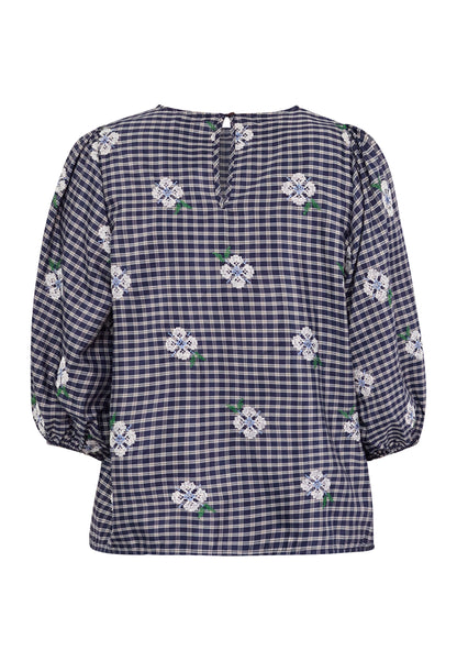 SP GEVA-MS BLOUSE - Navy Check