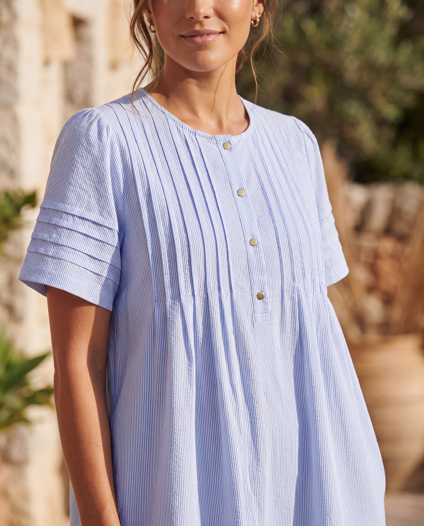 PP Aya Dress - blue stripes
