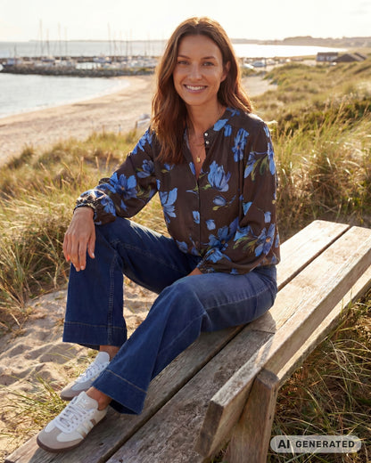 PP Estelle Blouse - brown/green/blue