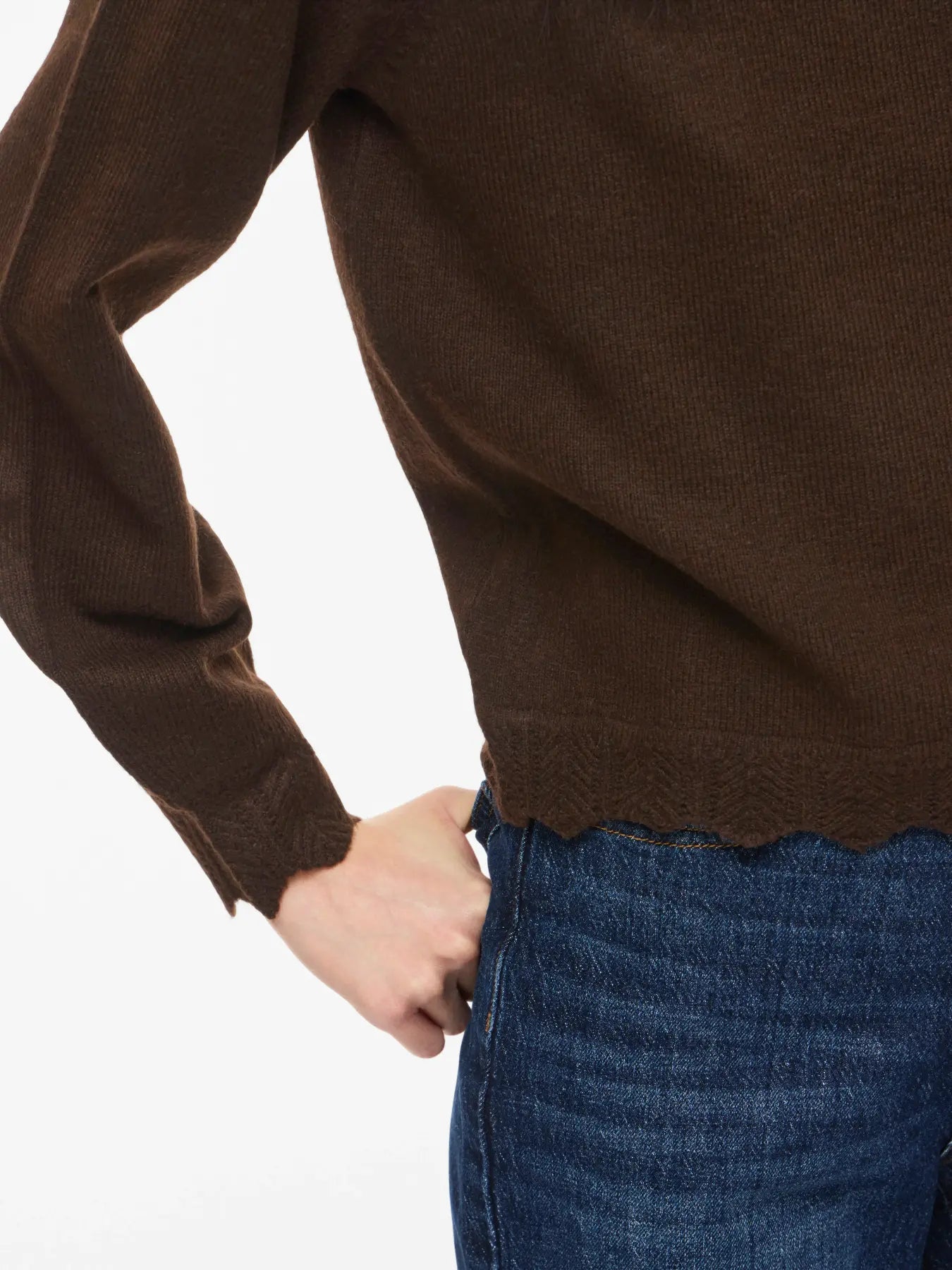 VL VINIKOLINA O-NECK L/S Strik bluse - coffee brown