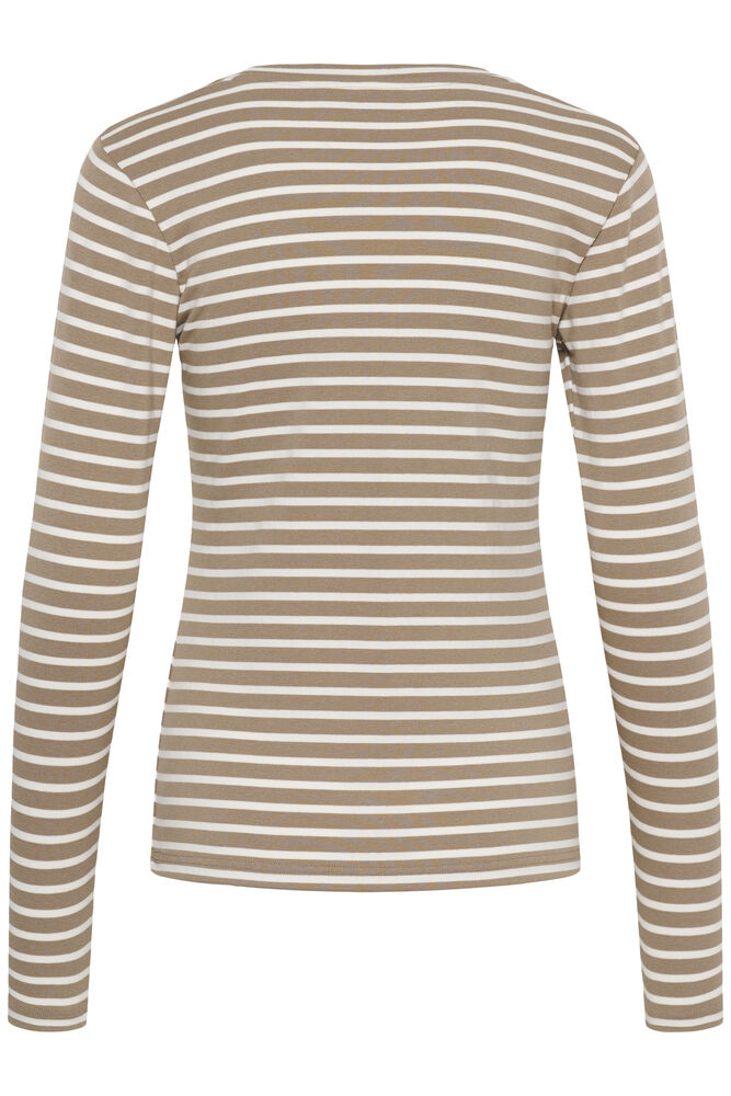 KA Liddy T-shirt m/lange ærmer - Desert Taupe/chalk hvid