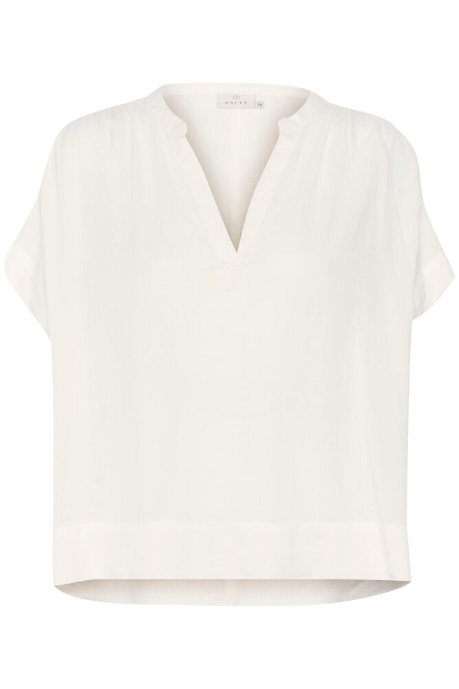 KA Milia wing SL hør blouse - hvid