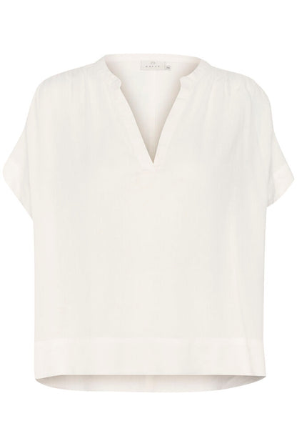 KA Milia wing SL hør blouse - hvid