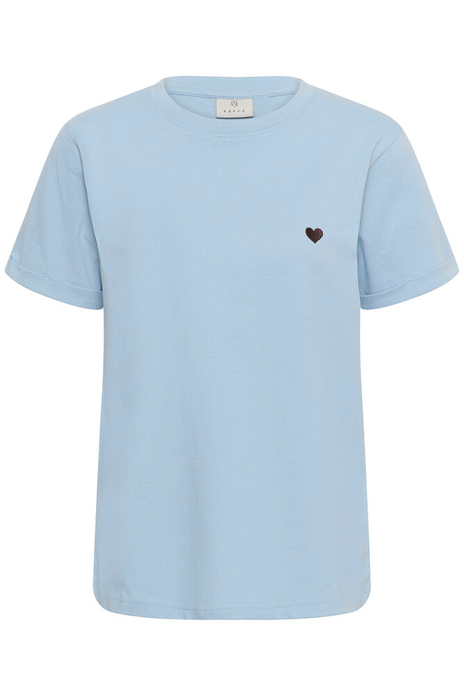 KA T-shirt - blue fog/brown m/hjerte