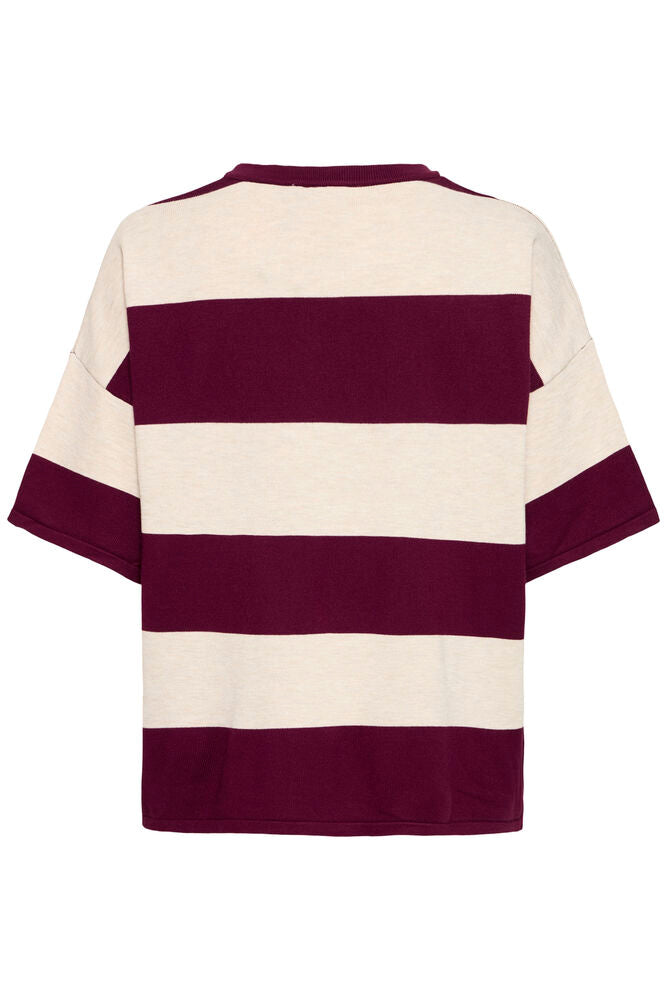IC LULS LOOSE Shirt - hvid/rhododendron stripe