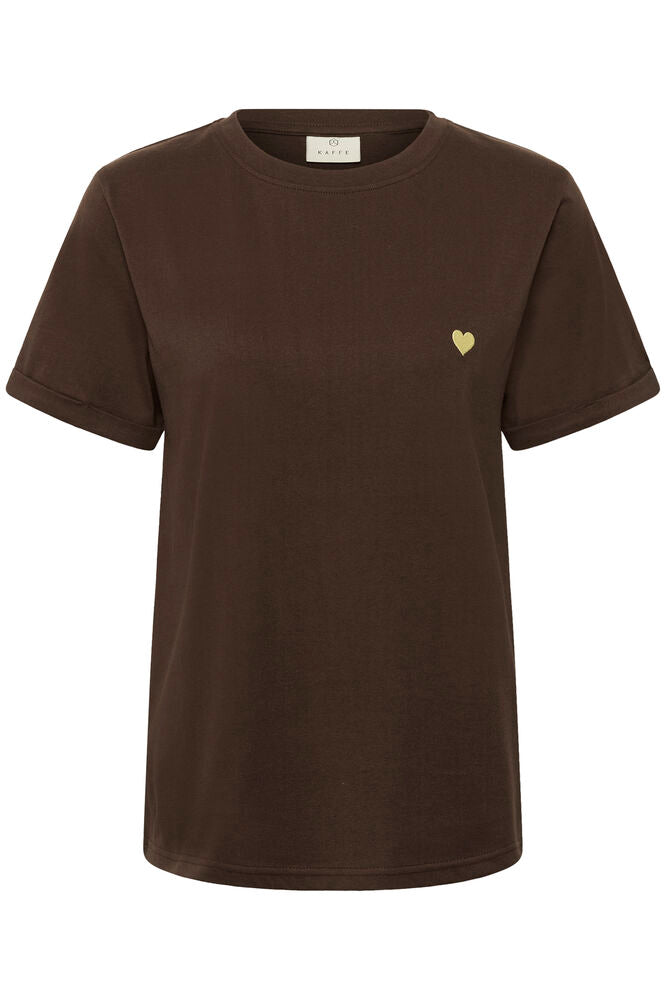 KA T-shirt - coffee bean brown m/hjerte