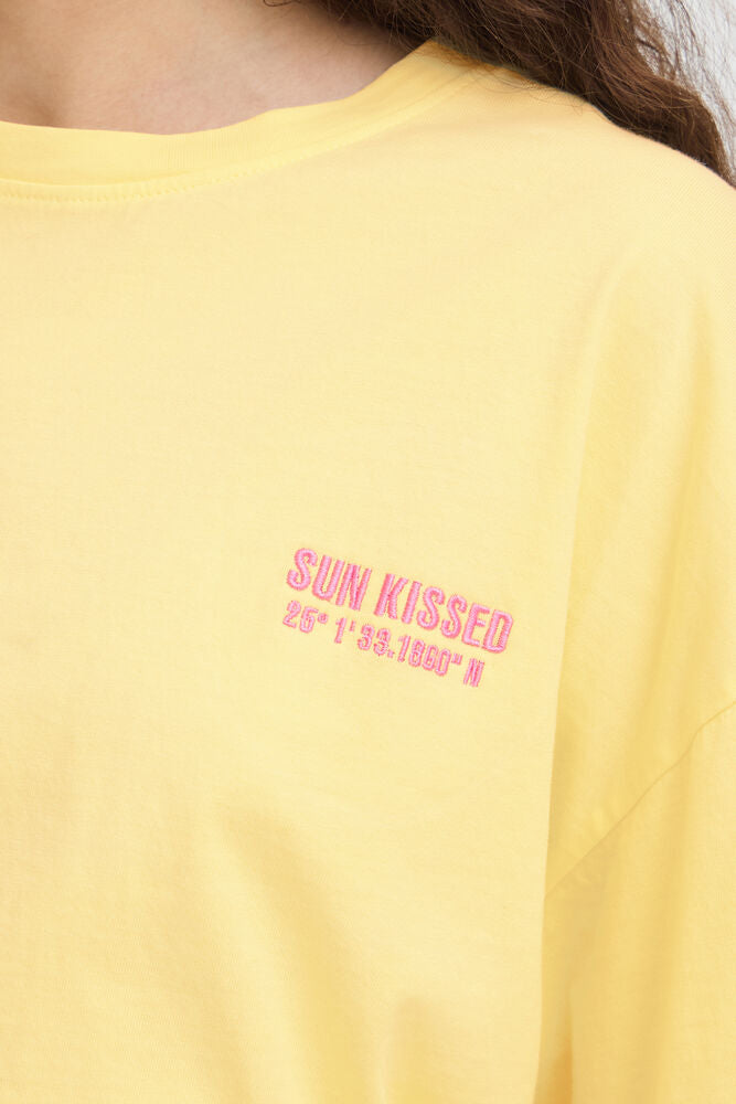 IC NICA SS4 - T-shirt - gul m/pink print