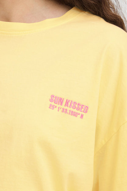 IC NICA SS4 - T-shirt - gul m/pink print
