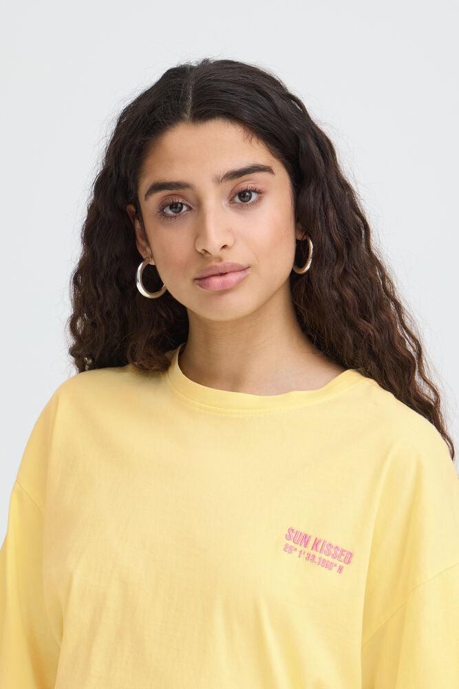 IC NICA SS4 - T-shirt - gul m/pink print