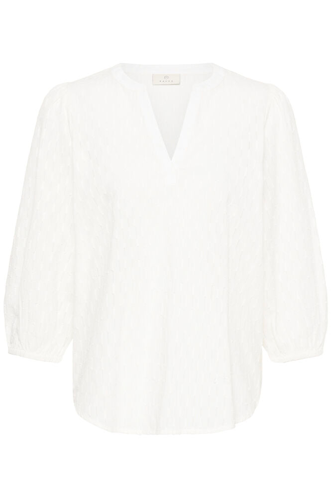 KA Bea Blouse - hvid m/struktur