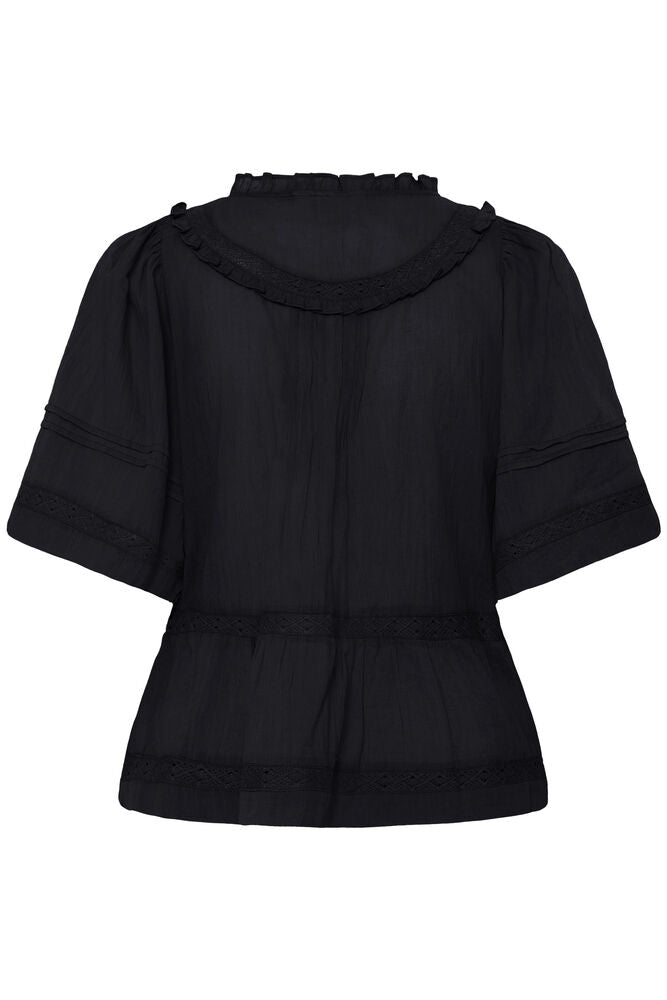 IC VOILANA SS - bluse - sort m/mønster