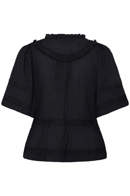 IC VOILANA SS - bluse - sort m/mønster